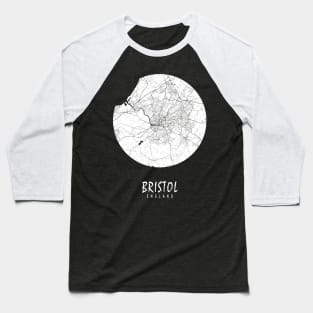 Bristol, England City Map - Full Moon Baseball T-Shirt